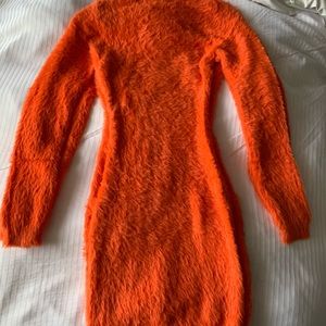 Short Fuzzy Dress with Long Sleeves